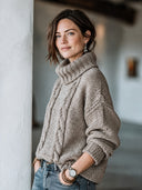 Women’s Classic Warm Jacquard Turtleneck Pullover Sweater ZMZ1512J7SWL