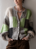Women’s Classic Color-Block Button-Front High-Stretch Knit Cardigan ZMZ1581J3SWL