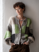 Women’s Classic Color-Block Button-Front High-Stretch Knit Cardigan ZMZ1581J3SWL