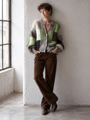 Women’s Classic Color-Block Button-Front High-Stretch Knit Cardigan ZMZ1581J3SWL