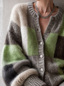 Women’s Classic Color-Block Button-Front High-Stretch Knit Cardigan ZMZ1581J3SWL