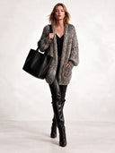 Women's Fashionable Warm Buttonless Gray Knit Cardigan ZMZ1964J2SWL