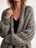Women's Fashionable Warm Buttonless Gray Knit Cardigan ZMZ1964J2SWL