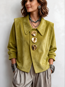 Women's Fashion Lapel Faux Suede Jacket ZMZ1970J5SWL