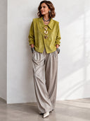 Women's Fashion Lapel Faux Suede Jacket ZMZ1970J5SWL