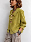 Women's Fashion Lapel Faux Suede Jacket ZMZ1970J5SWL