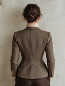 Women’s Vintage Brown Tweed Slim-fit Single-button Blazer ZMZ1946J7XT