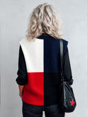 Women’s Classic Retro Colorblock V-Neck Knitted Vest ZMZ2027J5SWL