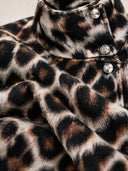 Women's Fashion Leopard Print Stand Collar Wool Blend Belt Jacket ZMZ2108J1SWL