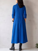 Women's Funnel Neck Long Sleeve Midi Dress With Drawstring, Grommet Detail And Pockets ZMZ2154J6YZH