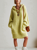 Women’s Classic Lime Green Long-Sleeve Hooded Knit Dress ZMZ2284J5SWL