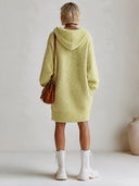 Women’s Classic Lime Green Long-Sleeve Hooded Knit Dress ZMZ2284J5SWL
