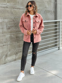 Women’s Vintage Casual Solid-Color Plush-Collar Single-Breasted Loose Warm Jacket ZMZ2374J9ZJY