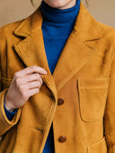 Women’s Vintage-Style Casual Faux Suede Single-Breasted Jacket With Pockets ZMZ2329J1ZJY