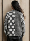 Women’s Vintage-style Casual Knitted Polka-dot Button-front Collarless Cardigan ZMZ2358J6ZJY
