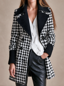 Women’s Vintage-Style Casual Houndstooth Double-Breasted Lapel Jacket ZMZ2313J3ZJY