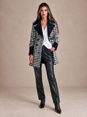 Women’s Vintage-Style Casual Houndstooth Double-Breasted Lapel Jacket ZMZ2313J3ZJY