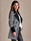 Women’s Vintage-Style Casual Houndstooth Double-Breasted Lapel Jacket ZMZ2313J3ZJY
