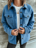 Women’s Vintage Casual Solid-Color Plush-Collar Single-Breasted Loose Warm Jacket ZMZ2374J9ZJY