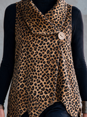 Women’s American Vintage Style Leopard Print Sleeveless Vest With Lapel Collar ZMZ2368J3ZYY