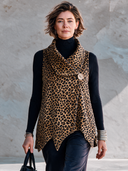 Women’s American Vintage Style Leopard Print Sleeveless Vest With Lapel Collar ZMZ2368J3ZYY