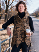 Women’s American Vintage Style Leopard Print Sleeveless Vest With Lapel Collar ZMZ2368J3ZYY