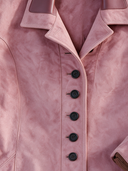 Women’s American Vintage Style Pink Suede-Look Jacket With Notched Lapel And Patch Pockets ZMZ2261J7ZYY