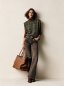 Women's Retro Plaid Faux Wool Round Neck Double-Breasted Vest ZMZ2636J9SWL