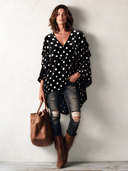 Women’s Vintage V-Neck Polka-Dot Velvet Top ZMZ2606J1SWL