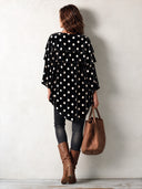 Women’s Vintage V-Neck Polka-Dot Velvet Top ZMZ2606J1SWL
