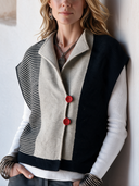 Women’s Vintage Color-block Two-button Knit Vest ZMZ2643J6SWL