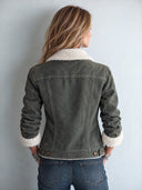 Women’s Vintage-Style Warm Faux-Shearling Lined Button-Up Jacket ZMZ2601J8SWL