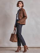 Women's Simple Quilted Denim Patchwork Collar Jacket ZMZ2698J1XT
