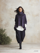 Women's Oversized Marled Plum Knit Funnel-Neck Poncho Sweater ZMZ2760J8YZH