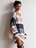 Women's Fashionable Color-Block One-Shoulder Knitted Mini Dress ZMZ2760J1SWL