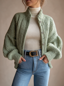Women’s Vintage-Style Casual Knitted Button-Down Cardigan ZMZ2738J8ZJY