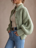 Women’s Vintage-Style Casual Knitted Button-Down Cardigan ZMZ2738J8ZJY