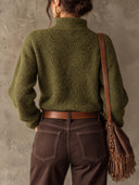 Women’s Vintage-Style Casual Knitted Zip-Up Pullover Sweater ZMZ2748J2ZJY