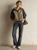 Women's Sporty Casual Color Block Hooded Zipper Windproof Jacket ZMZ2875J9XT