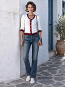 Women’s Classic Color-Block Button-Front Slim-Fit Knitted Cardigan ZMZ2943J7SWL