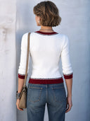 Women’s Classic Color-Block Button-Front Slim-Fit Knitted Cardigan ZMZ2943J7SWL