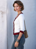 Women’s Classic Color-Block Button-Front Slim-Fit Knitted Cardigan ZMZ2943J7SWL