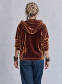 Women’s American-Retro Loose-Fit Velvet Jacket With Hood And Asymmetric Front Opening ZMZ2928J2ZYY