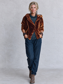 Women’s American-Retro Loose-Fit Velvet Jacket With Hood And Asymmetric Front Opening ZMZ2928J2ZYY