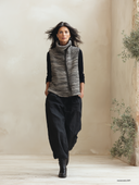 Women's Grey Marl Knit Zip-Up Vest With Funnel Neck ZMZ3093J9YZH