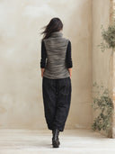 Women's Grey Marl Knit Zip-Up Vest With Funnel Neck ZMZ3093J9YZH