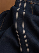 Women’s Vintage-style Casual Striped Denim Flared-leg Trousers ZMZ3028J4ZJY