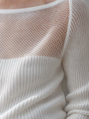 Women's Sexy White Slim-fit Long-sleeve Knit Top ZMZ3077J5SWL