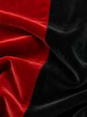 Women’s Elegant Red And Black Color-Block Long-Sleeve Velvet Maxi Dress ZMZ3048J8XT