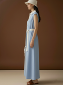 Women's Premium Minimalist Cotton And Linen Blend Sleeveless Maxi Dress ZMZ0388B7K